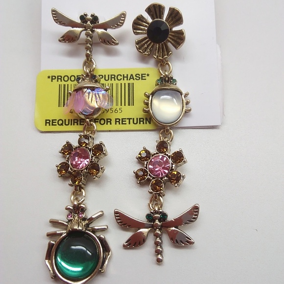 Betsey Johnson Jewelry - Betsey Johnson New Dragon Fly/Beetle Earrings